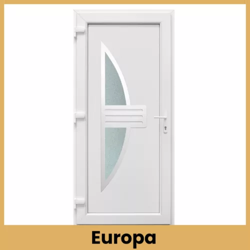 CanDo Inox Európa PVC bejárati ajtó fehér 98x208 cm kilinccsel és zárbetéttel