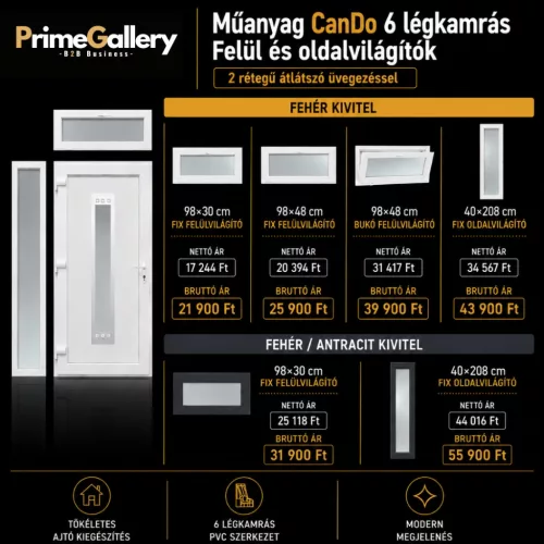 Műanyag CanDo Inox bejárati ajtók, California, Alaszka, Texas, Ohio, Alabama, Europa - 98x208 cm