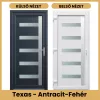 Texas antracit-fehér műanyag bejárati ajtó inox üveges díszítéssel 98x208 cm – PrimeGallery