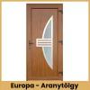 Európa aranytölgy műanyag bejárati ajtó inox üveges díszítéssel 98x208 cm – PrimeGallery