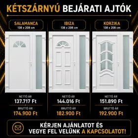 CanDo Salamanca Ibiza Korzika kétszárnyú PVC bejárati ajtók 138x208 cm árak és méretek