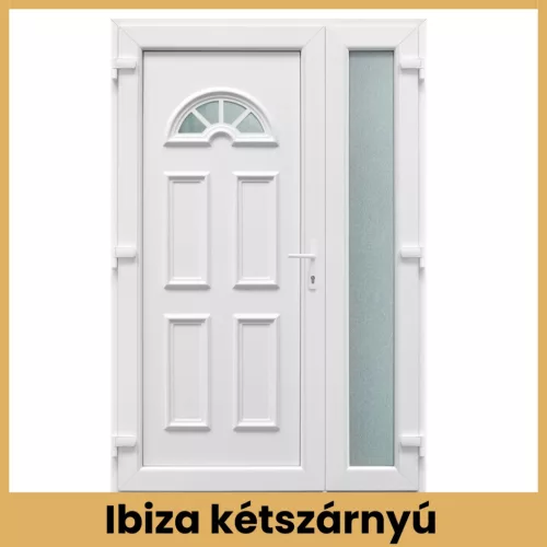CanDo Ibiza kétszárnyú PVC bejárati ajtó 138x208 cm fehér kivitel