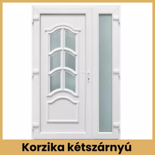 CanDo Korzika kétszárnyú PVC bejárati ajtó 138x208 cm fehér kivitel