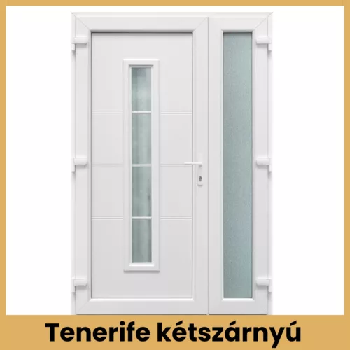 CanDo Tenerife kétszárnyú PVC bejárati ajtó 138x208 cm fehér kivitel