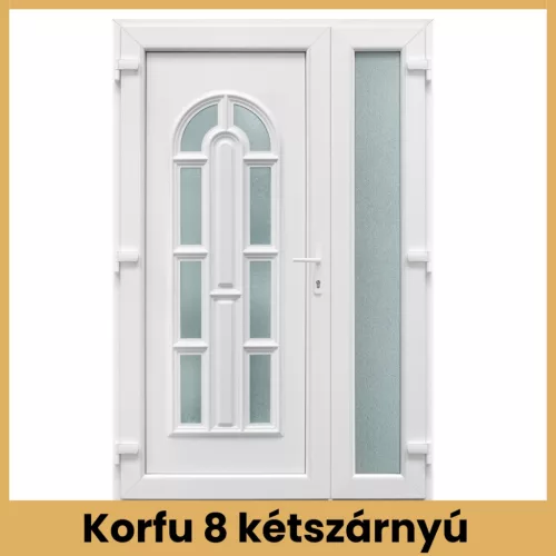 CanDo Korfu 8 kétszárnyú PVC bejárati ajtó 138x208 cm fehér kivitel