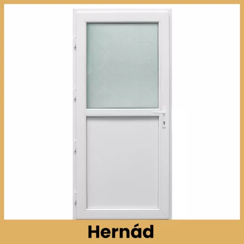 CanDo Hernád műanyag mellékbejárati ajtó 98x208 cm fehér PVC kivitelben nagy üvegfelülettel - PrimeGallery