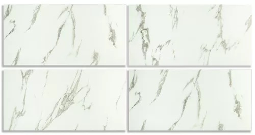 Öntapadós PVC csempepanel, 4db-os csomag, Csontfehér-barna márvány, 30 x 60 cm