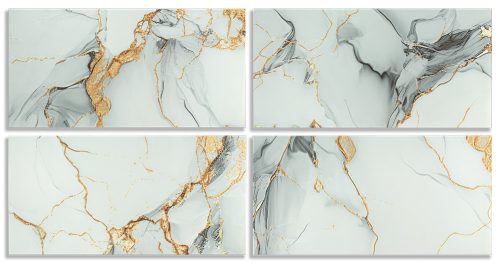 Öntapadós PVC csempepanel, 4db-os csomag, világos-sárgásbarna márvány, 30 x 60 cm