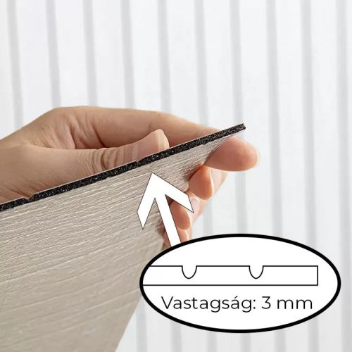 Öntapadós PVC dekorpanel, 4db-os csomag, világos szürke lambéria minta, 30 x 60 cm