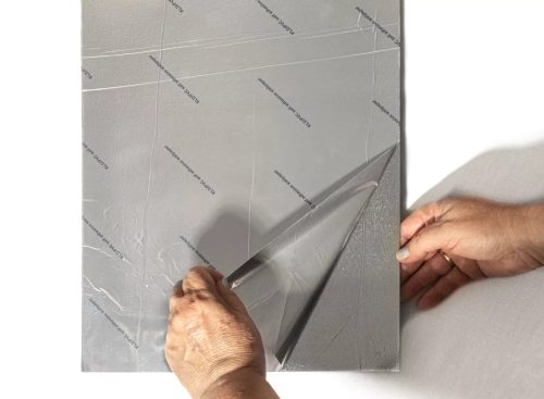 Öntapadós PVC dekorpanel, 4db-os csomag, világos szürke lambéria minta, 30 x 60 cm