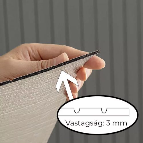 Öntapadós PVC panel, 280 x 60 cm, Sötét szürke lambéria minta