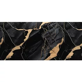   Öntapadós PVC panel,  280 x 60 cm, Fekete-sárgás márvány