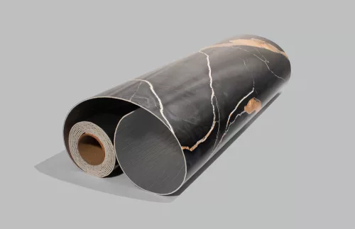 Öntapadós PVC panel,  280 x 60 cm, Fekete-sárgás márvány