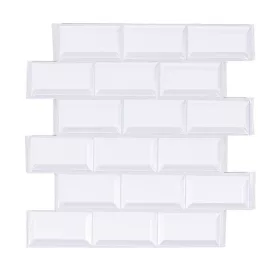   Csempematrica, 3D Öntapadós falpanel, Fehér csempe, 30x30 cm