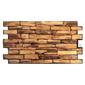 3D PVC falpanel Barna palakő mintás