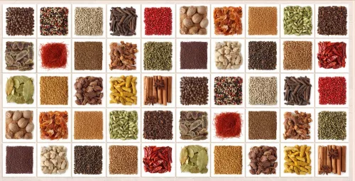 3D PVC falpanel Világ fűszerei mintás