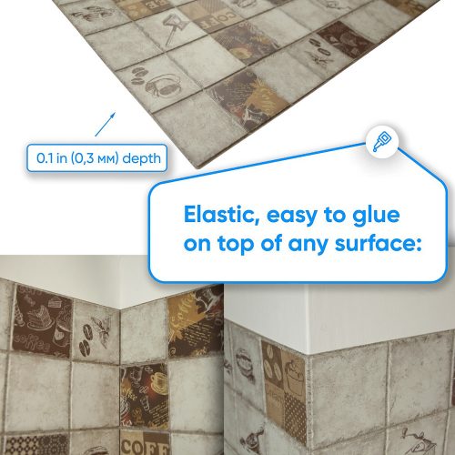 3D PVC falpanel Espresso mintás