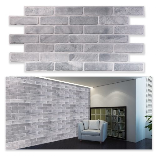 3D PVC falpanel Régi szürke tégla mintás