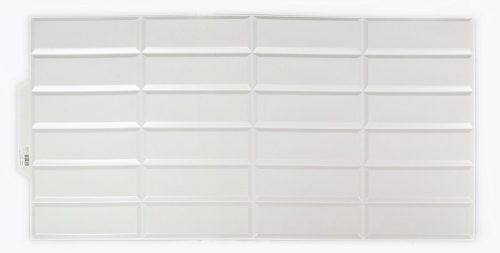 3D PVC falpanel Fényes fehér csempe mintás