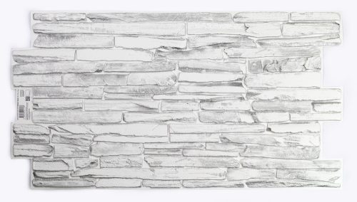 3D PVC falpanel Világosszürke palakő mintás