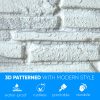 3D PVC falpanel Világosszürke palakő mintás