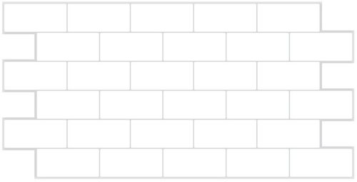3D PVC falpanel Fényes fehér metrócsempe mintás szürke fugával