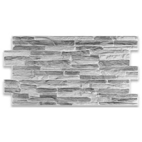 3D PVC falpanel Sötét szürke palakő mintás