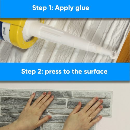 3D PVC falpanel Sötét szürke palakő mintás