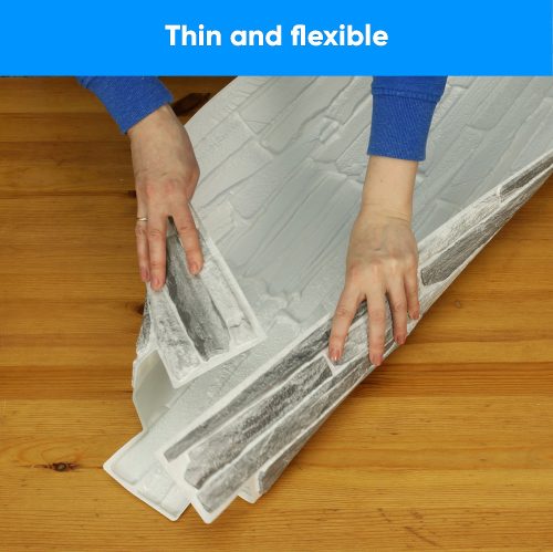 3D PVC falpanel Sötét szürke palakő mintás