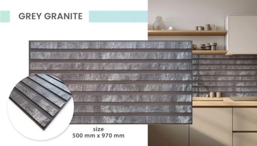 3D PVC falpanel "Gray Granite" szürke gránit