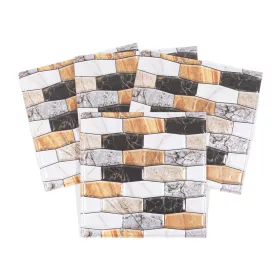   Csempematrica, 3D Öntapadós falpanel, Ovális mozaik, 4db/csomag