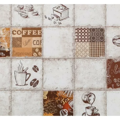 Falburkolat - FLEXWALL Espresso konyhai kávés PVC falpanel, barna csempe 96,5x48,5 cm