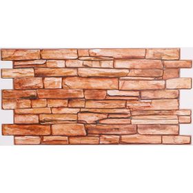   FLEXWALL Karelian kőmintás PVC falpanel barna 98×49,5 cm, beltéri falburkolat