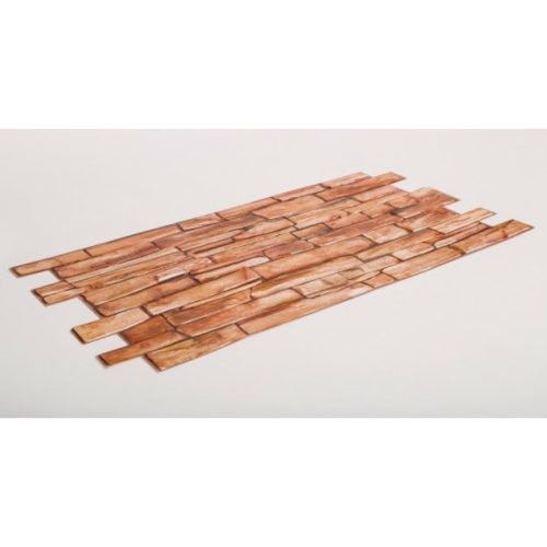 FLEXWALL Karelian kőmintás PVC falpanel barna 98×49,5 cm, beltéri falburkolat