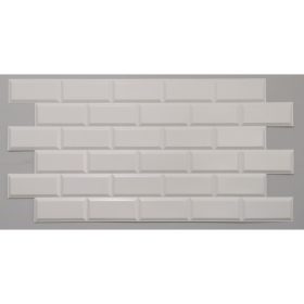   FLEXWALL White Unit fehér csempe fehér fugával PVC falpanel, konyha, fürdőszoba burkolat