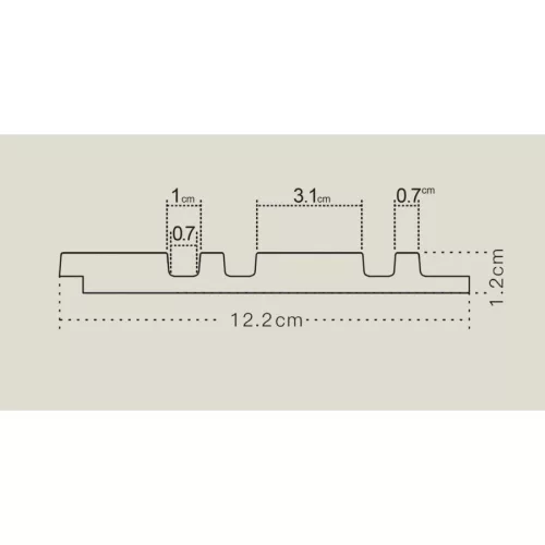MILO Tölgy Lamelio lamella fa hatású falburkolat, bordázott lamella falipanel (12,2x270cm)