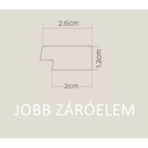 MILO Tölgy Lamelio lamella jobb záróelem (2,7x270cm)