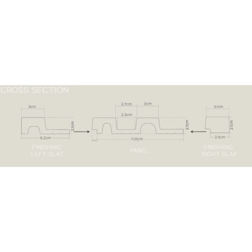 VASCO Dió Lamelio fa hatású lamella jobb záróelem (3,2x270cm)