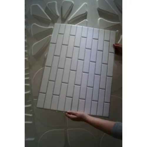 M-FLEX pvc dekor fehér színben, tégla panel-1, vízálló fali dekor panel