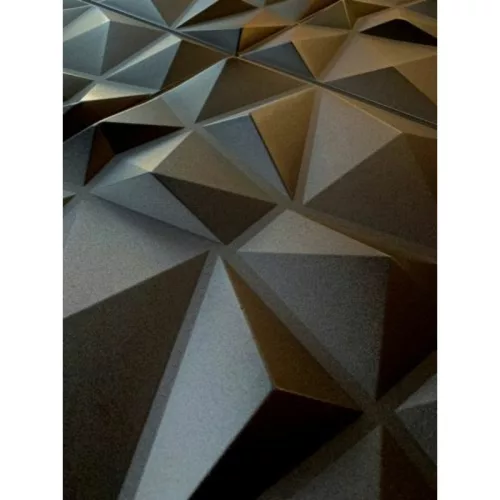 Polistar Diament modern fekete polisztirol panel, gyémánt mintás beltéri falipanel (50x50cm)