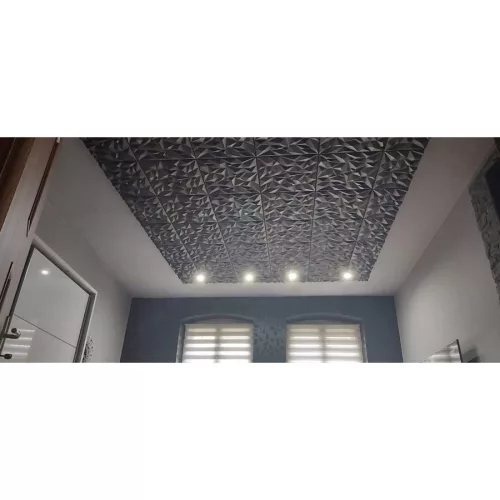 Polistar Ametyszt fekete modern polisztirol falpanel burkolat, 3d dekorpanel falra (50x50cm)