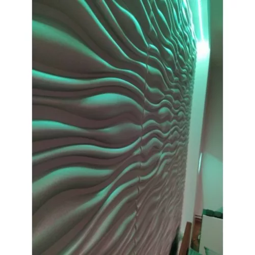 Polistar Flow szürke hullámos polisztirol falpanel (50x50cm)